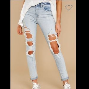 COPY - Eunina Light wash distressed skinny jeans
